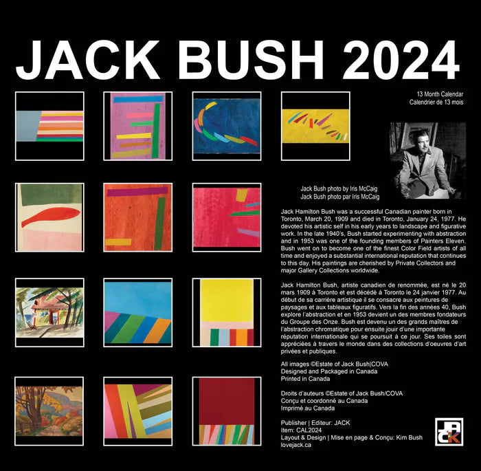 Jack Bush 2024 Wall Calendar Vancouver Art Gallery Store