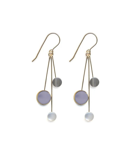 Lavender Cluster with Mother of Pearl Earrings
