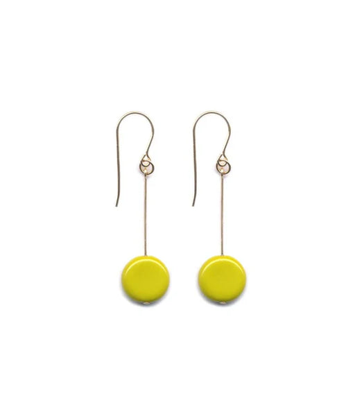 Circle Drop Earrings - Lime