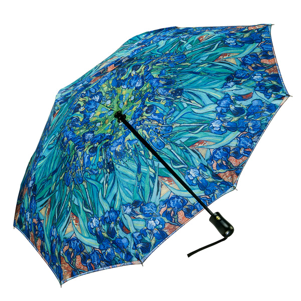 Van Gogh Irises Double Reverse Close Folding Umbrella