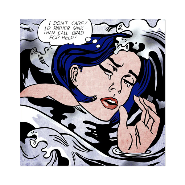 Lichtenstein Drowning Girl Metallic Sticker