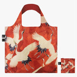 White and Red Cranes Recycled LOQI Bag