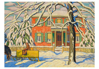 Lawren S. Harris: Red House and Yellow Sleigh Holiday Card - Set of 12