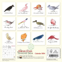 Edward Lear's Nonsense Birds 2024 Mini Wall Calendar