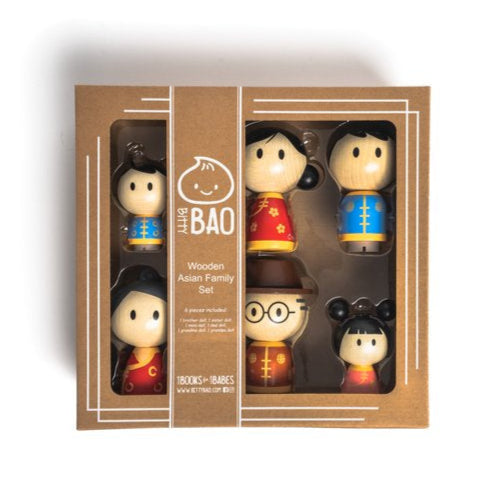 Wooden Asian Family Toy Set