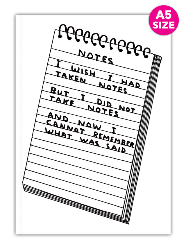 Notebook Bc Store Shrigley Notebook - Wish I'd Taken Notes – Vancouver Art Gallery Store