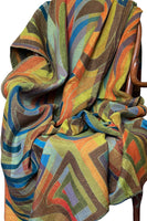 Merino Wool Throw - Retro