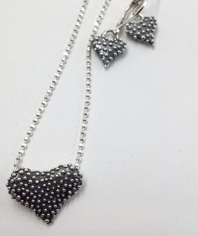 Floating Heart Necklace - Silver