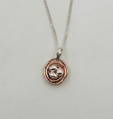 Nest Trio Necklace - Silver & Bronze