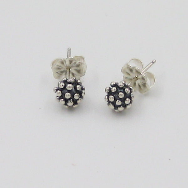 Popcorn Earrings Sterling Black