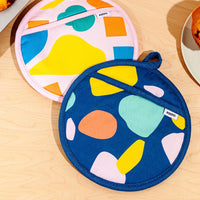 Poketo Pot Holder in Blue Terrazzo