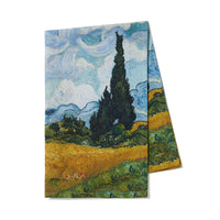Van Gogh Wheat Field with Cypresses Tea Towel