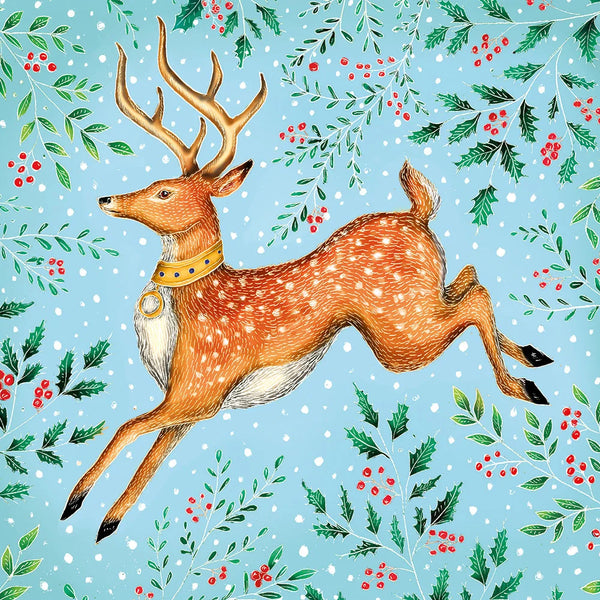 Christmas Fallow Deer Holiday Cards - Set of 5