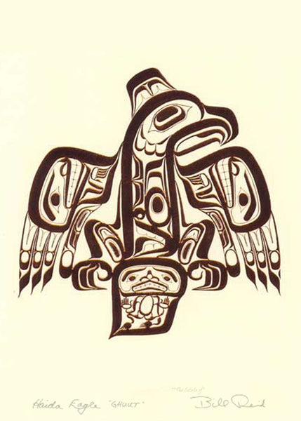 Bill Reid Matted Copper Embossed Art Card, "Haida Eagle - Ghuut"