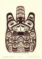 Bill Reid Matted Copper Embossed Art Card, "Haida Beaver - Ttsaang"