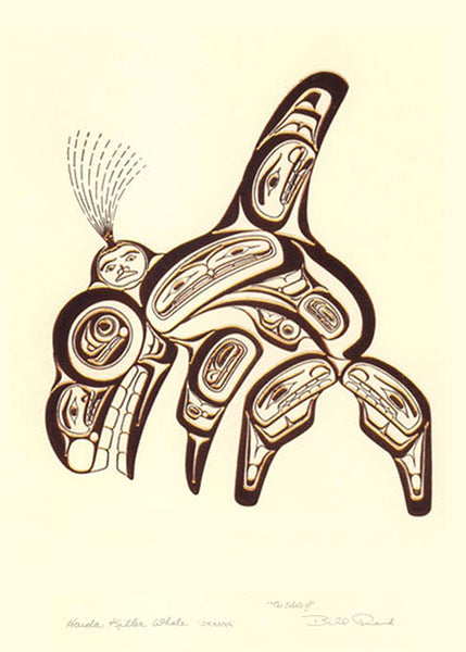 Bill Reid Matted Copper Embossed Art Card, "Haida Killer Whale - Skaana"