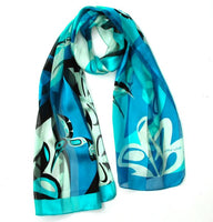 Hummingbird Silk Scarf - Turquoise