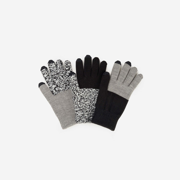 Pair & Spare Touchscreen Gloves - Black/Grey