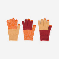 Pair & Spare Touchscreen Gloves - Camel/Wine Red