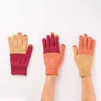 Pair & Spare Touchscreen Gloves - Camel/Wine Red
