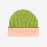 Waffle Beanie - Blush/Green
