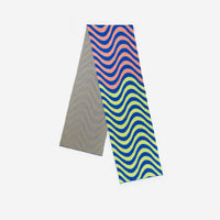 Sound Wave Big Knit Scarf - Coral/Cobalt