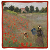 Monet Poppy Field Square Scarf