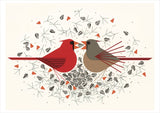 Charley Harper: Cardinal Courtship Holiday Cards - Set of 12