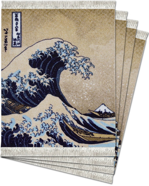 Katsushika Hokusai The Great Wave off Kanagawa CoasterRug Set