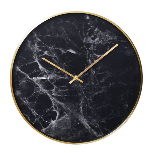Structure Wall Clock Black Marble