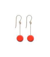 Circle Drop Earrings - Red