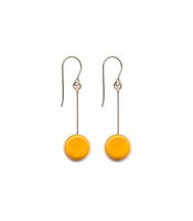 Circle Drop Earrings - Yellow