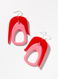 Salish Chandelier Earrings - Red/Pink